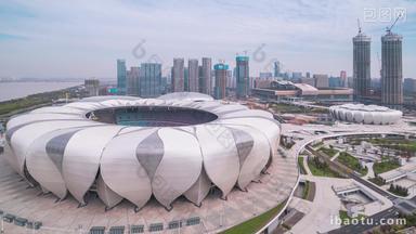 杭州<strong>奥体</strong>博览中心2022年亚运会主会场大景固定延时摄影